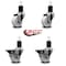 Service Caster 3'' Nylon Wheel Swivel 1-3/4'' Expanding Stem Caster Set 2 Brakes, 4PK SCC-EX20S314-NYS-2-PLB-2-134 - alternate 4